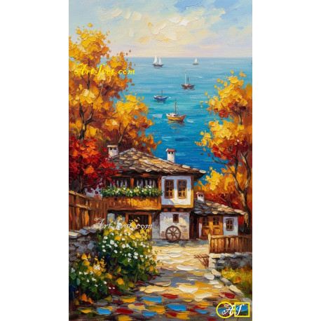 Диамантен гоблен – МОРЕТО СРЕЩА ЕСЕНТА