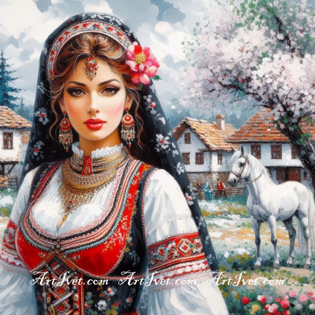 Рисуване по номера - РАЛИЦА РОСНА КИТКА ЗАКИЧИА 40х40 см.