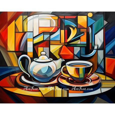 Рисуване по номера - ДА СЕРВИРАШ ЧАЙ В СТИЛ АБСТРАКЦИОНИЗЪМ