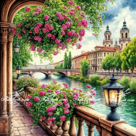 Рисуване по номера - ЦВЕТНА ВИЕНА - 40х40 см.