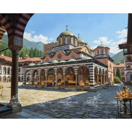 Рисуване по номера - РИЛСИЯТ МАНАСТИР - 40х50см.