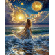 Рисуване по номера - РОДЕНА ОТ МОРСКА ПЯНА И ЗВЕЗДНИ ИСКРИ - 40х50см.