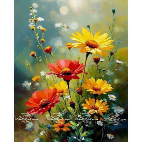 Рисуване по номера - НЕВЕН СРЕД ПОЛСКИТЕ ЦВЕТЯ - 40х50см.