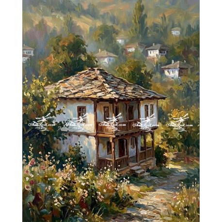 Рисуване по номера - КЪЩА В БАЛКАНА - 40х50см.